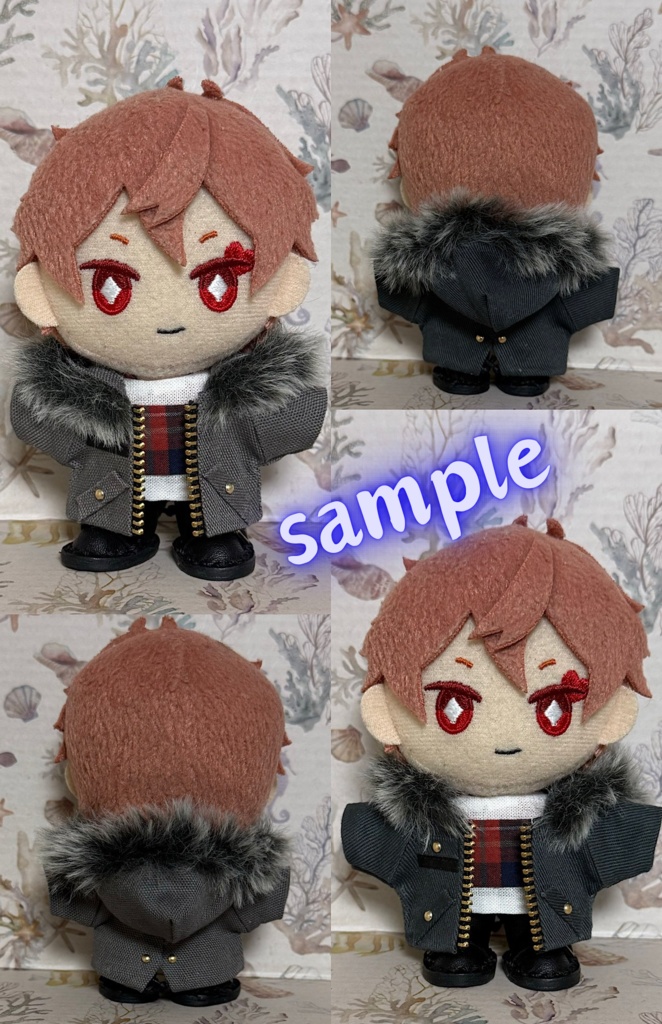 モッズコート グレー系【10cm ぬい服】