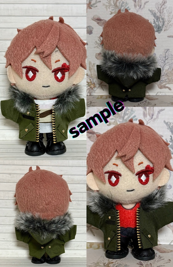 モッズコート カーキ系【10cm ぬい服】