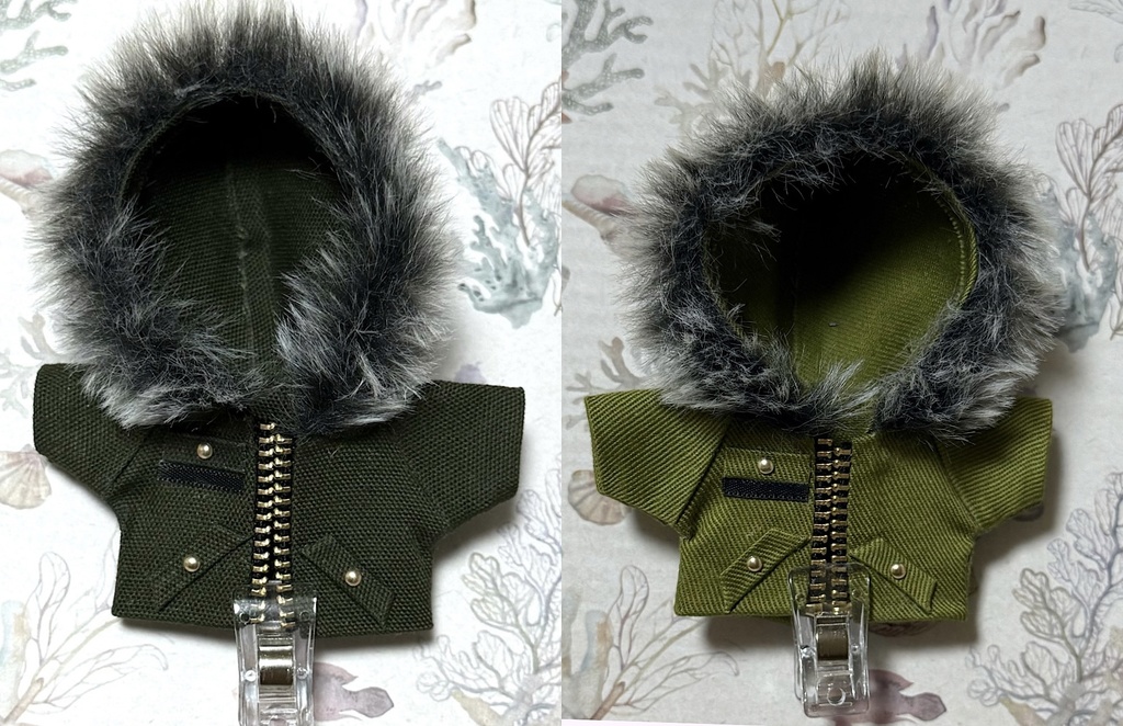 モッズコート　カーキ系【10cm ぬい服】