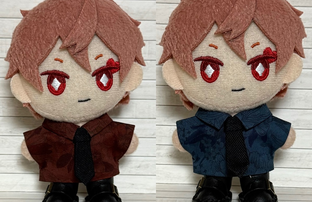 ネクタイ付き花柄シャツ【10cm ぬい服】