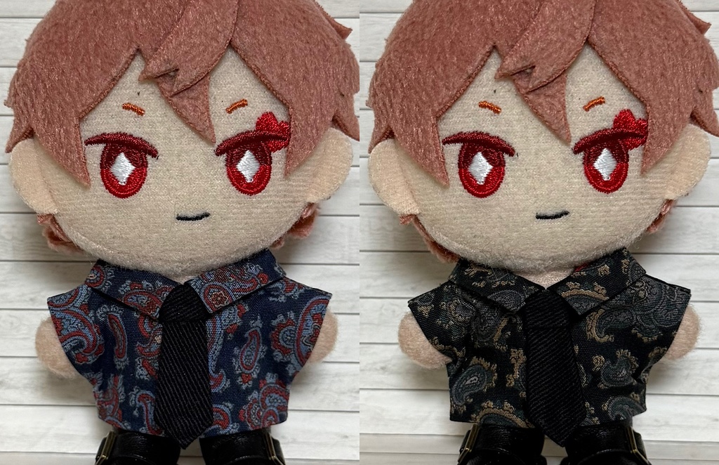 ネクタイ付きペイズリーシャツ【10cm ぬい服】