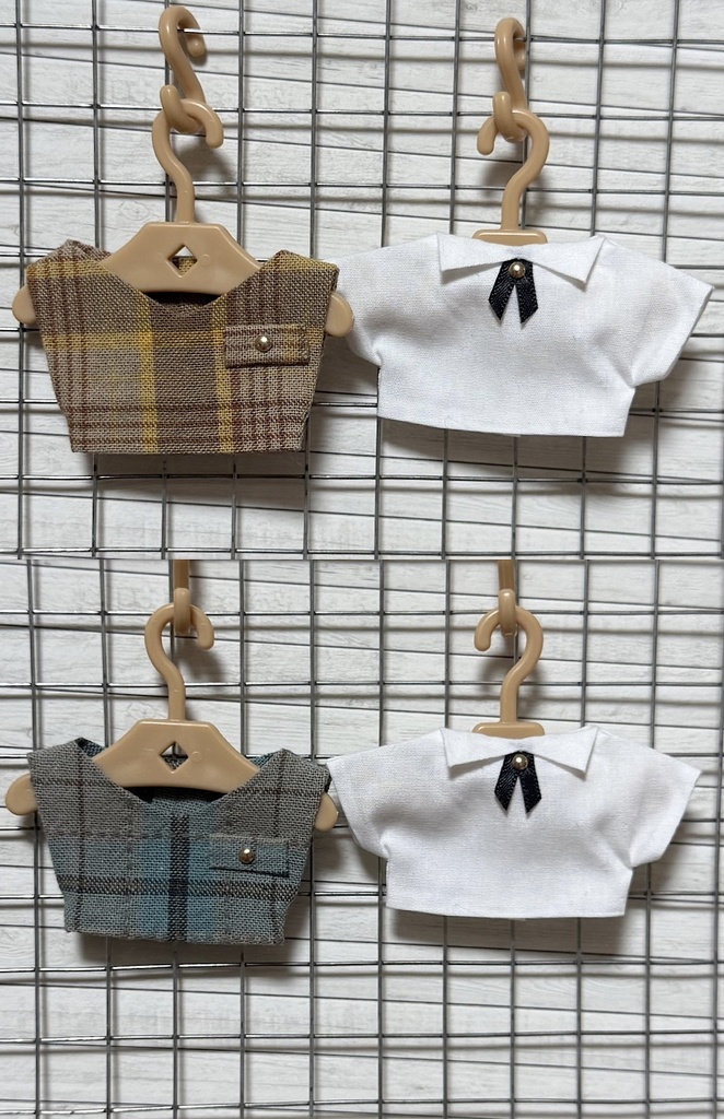 ベスト(黄/青)+シャツセット【10cm ぬい服】
