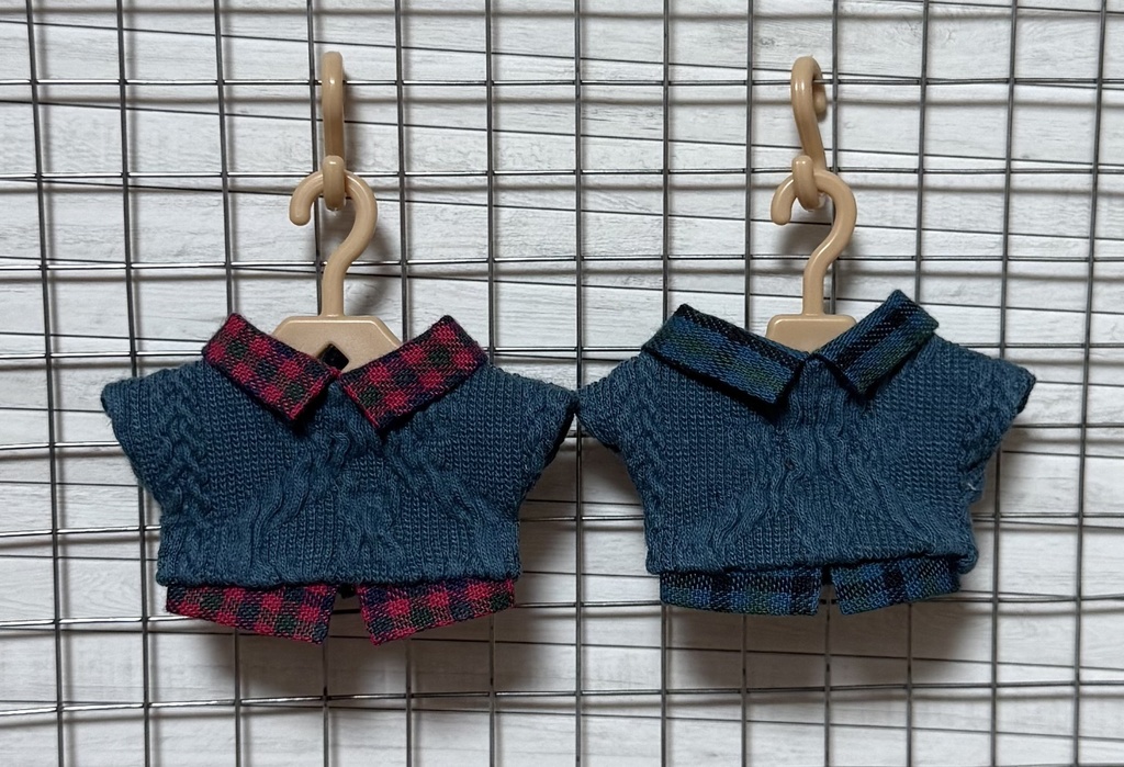 重ね着風ニット【10cm ぬい服】