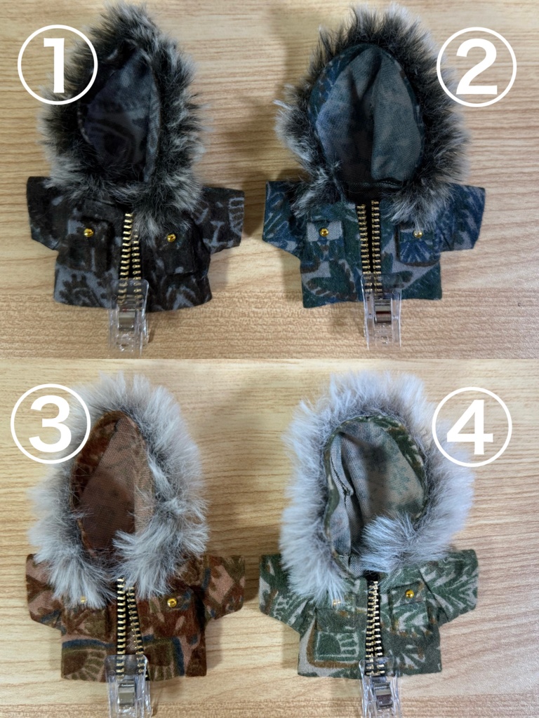 ファー付きパーカージャケット【10cm ぬい服】