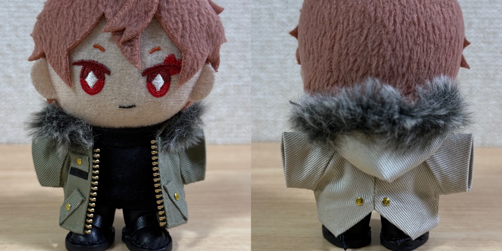 モッズコート カーキ系【10cm ぬい服】