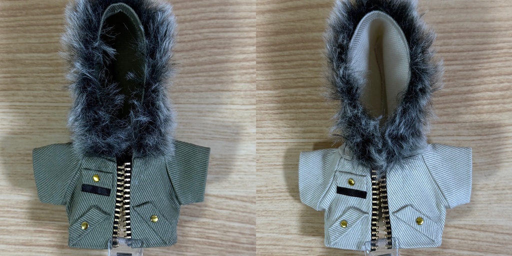 モッズコート　カーキ系【10cm ぬい服】