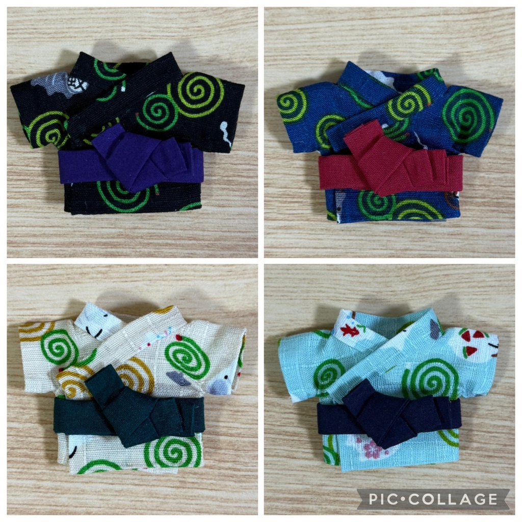 浴衣セット 蚊取り線香柄【10cm ぬい服】