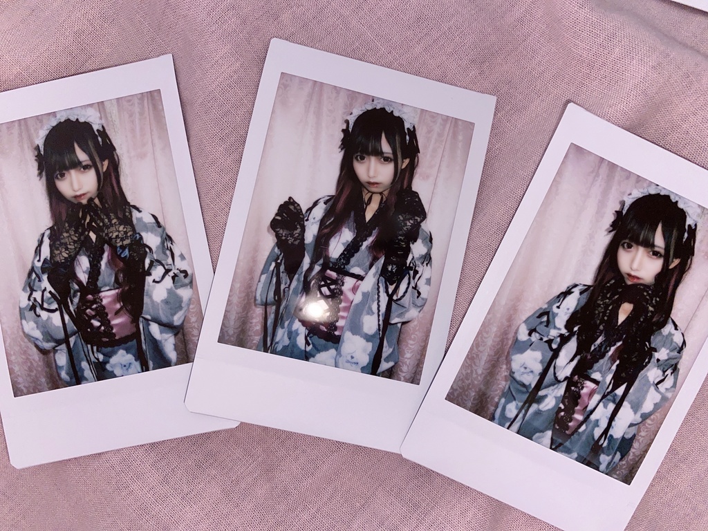 地雷風浴衣チェキ3枚セット