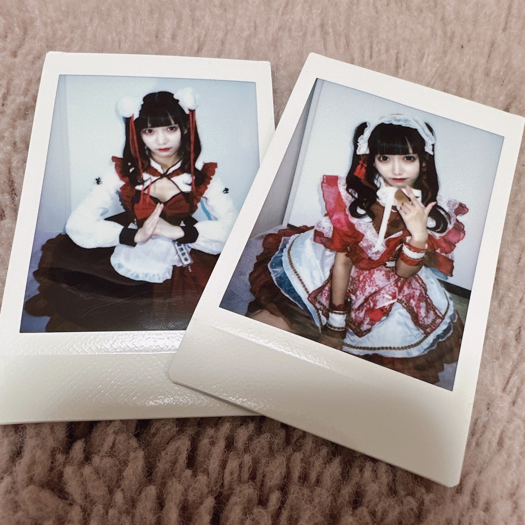 【2枚セット】ローズチャイナドレス＆お団子チャイナワンピースセットチェキ