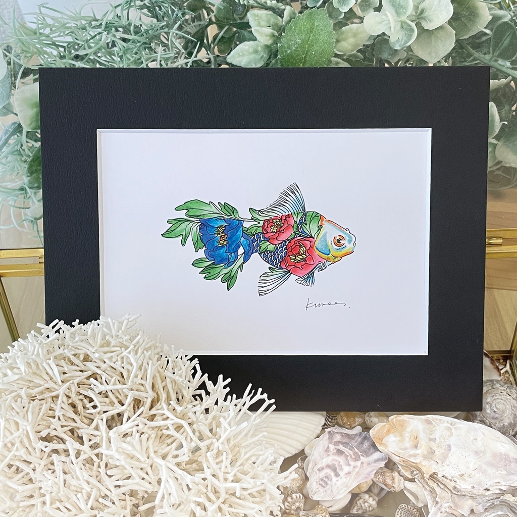 浮世絵を着る金魚/ミニ原画