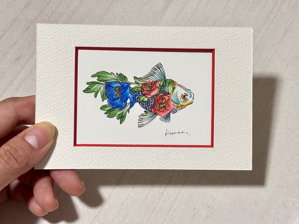 浮世絵を着る金魚/ミニ原画