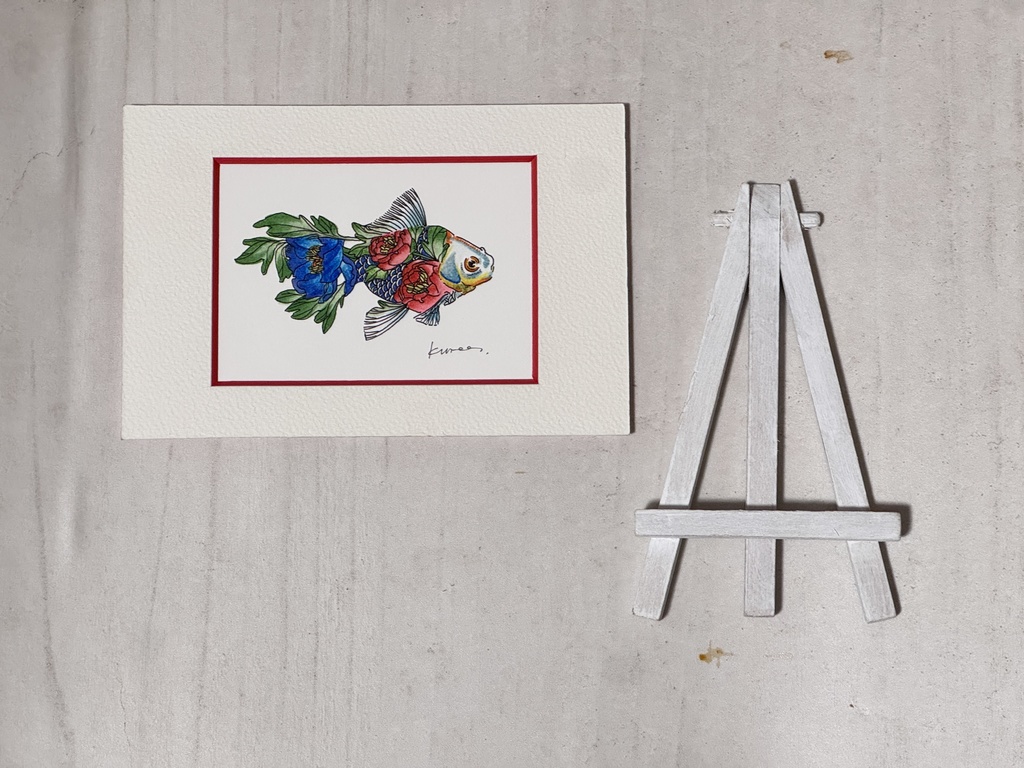 浮世絵を着る金魚/ミニ原画