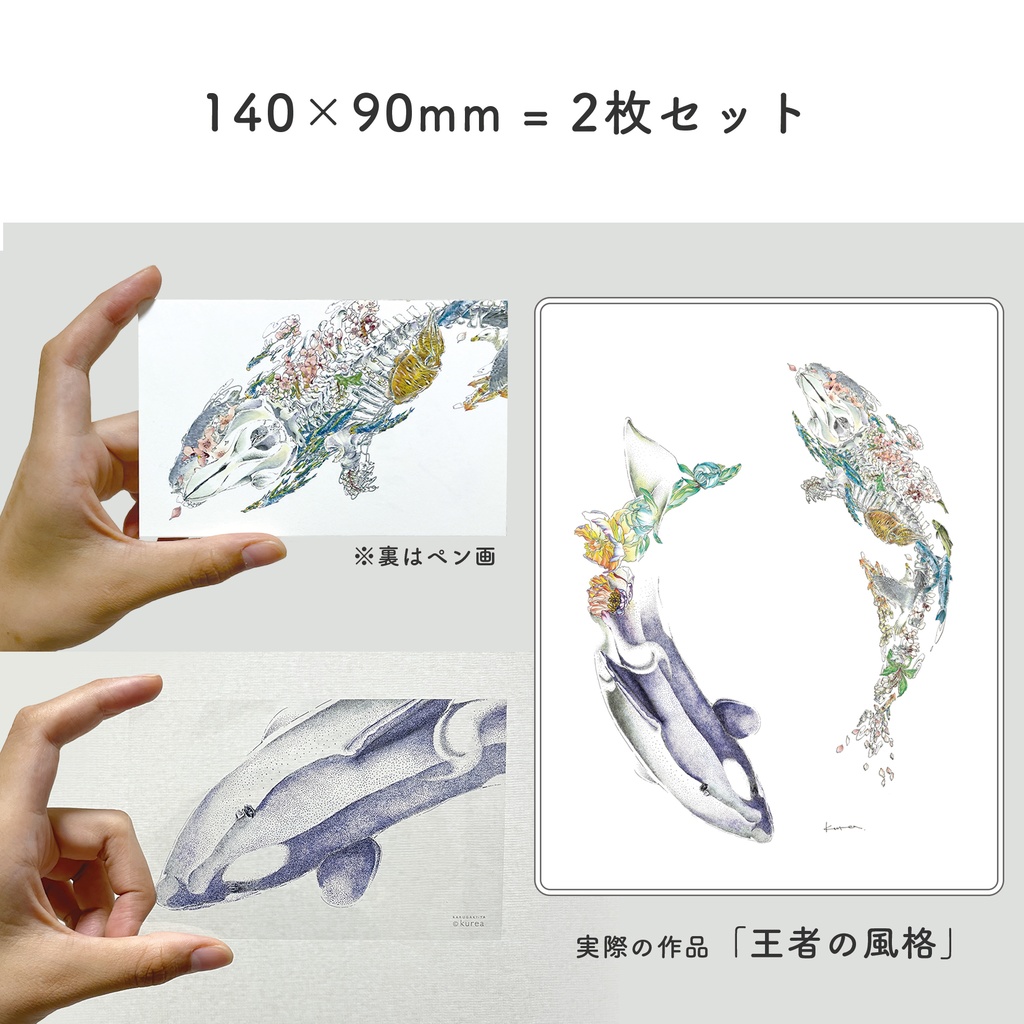 シャチのカード2枚セット