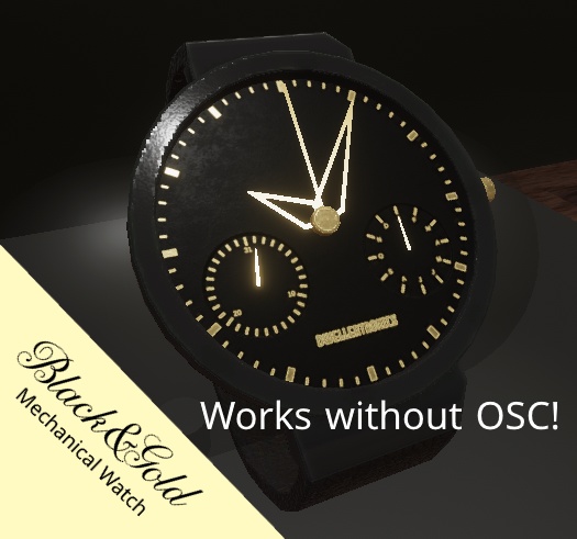 VRC Mechanical Watch Black&Gold Works without OSC!