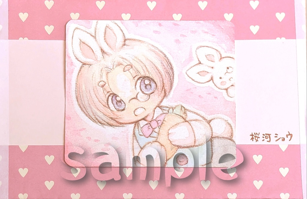 🆕【フレームレス原画】うさぎさんにはモノクルを