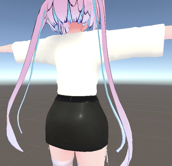 クラゲTシャツ&レザースカート