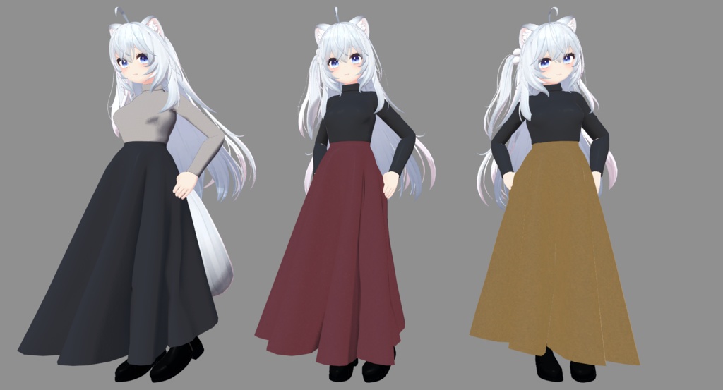 狐雪向け ウールロングスカート