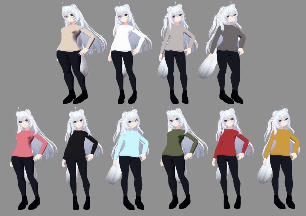 狐雪向け VネックTシャツ