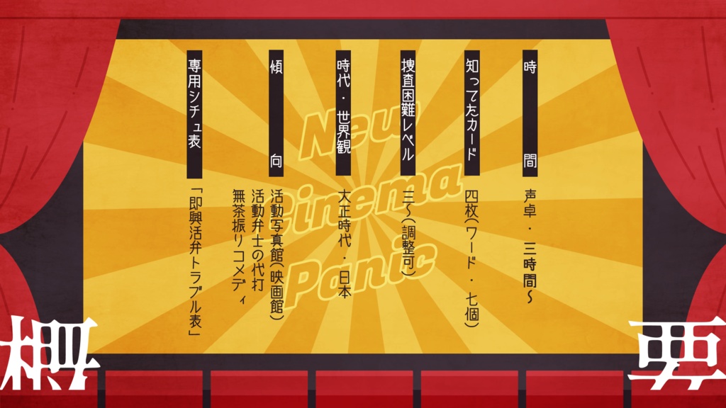 【大正×フタリソウサ】ニュー・シネマ・パニック【シナリオ+画像】