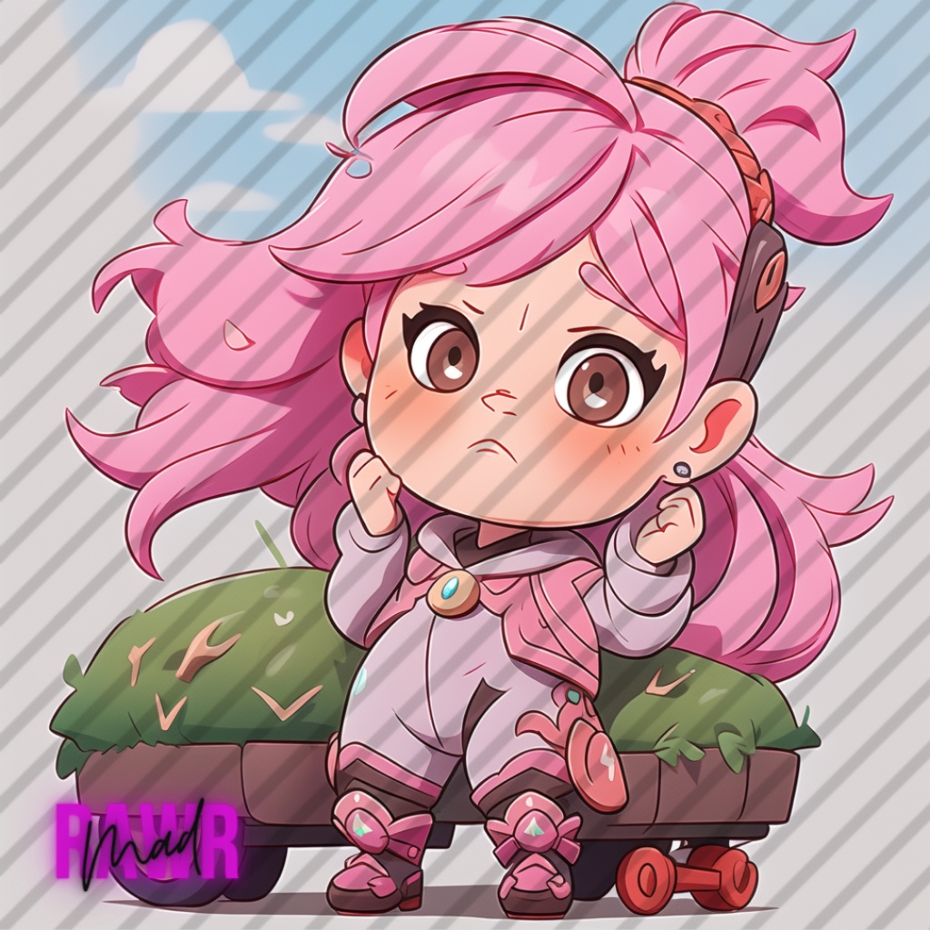 Kawaii Pink Haired Twitch Emoji's ♥