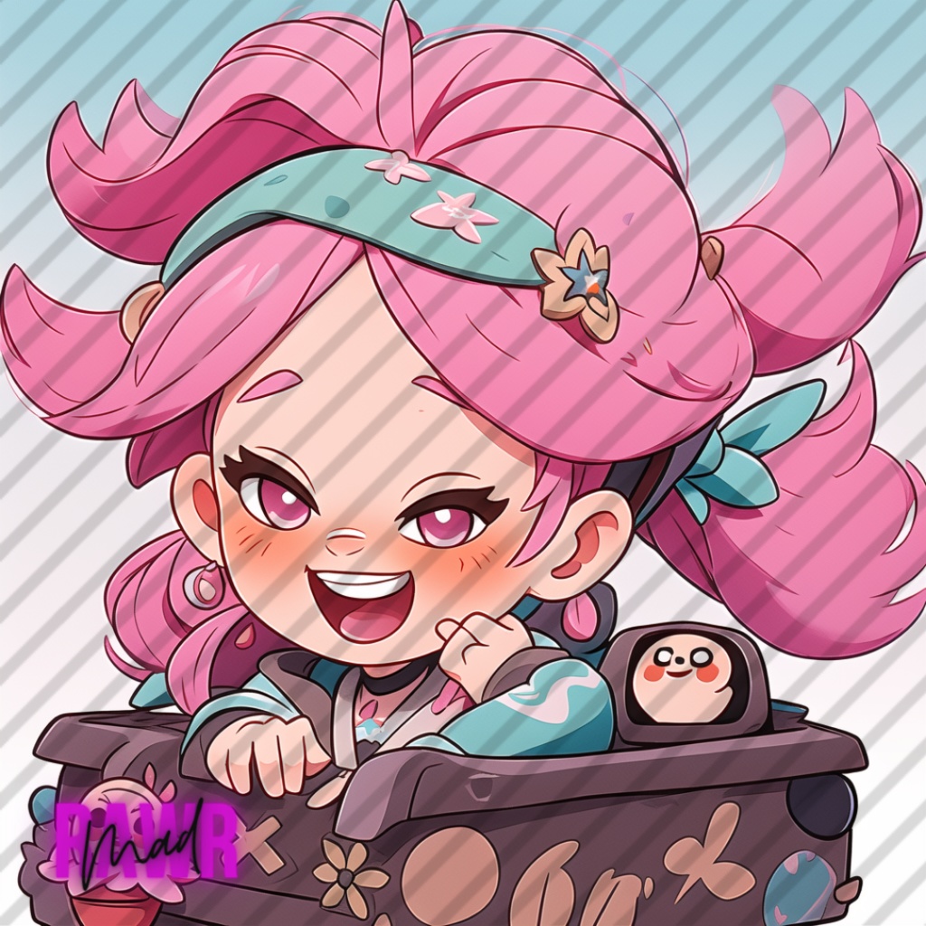 Kawaii Pink Haired Twitch Emoji's ♥