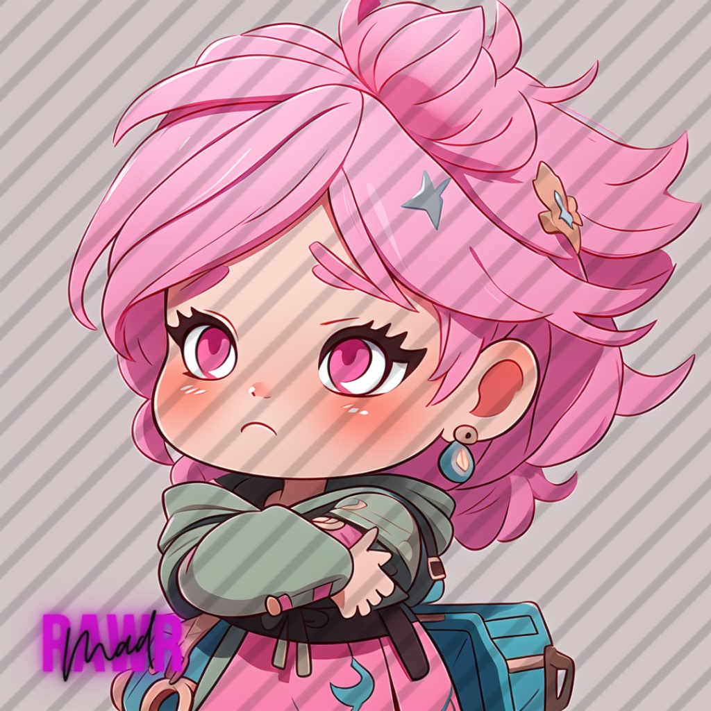 Kawaii Pink Haired Twitch Emoji's ♥