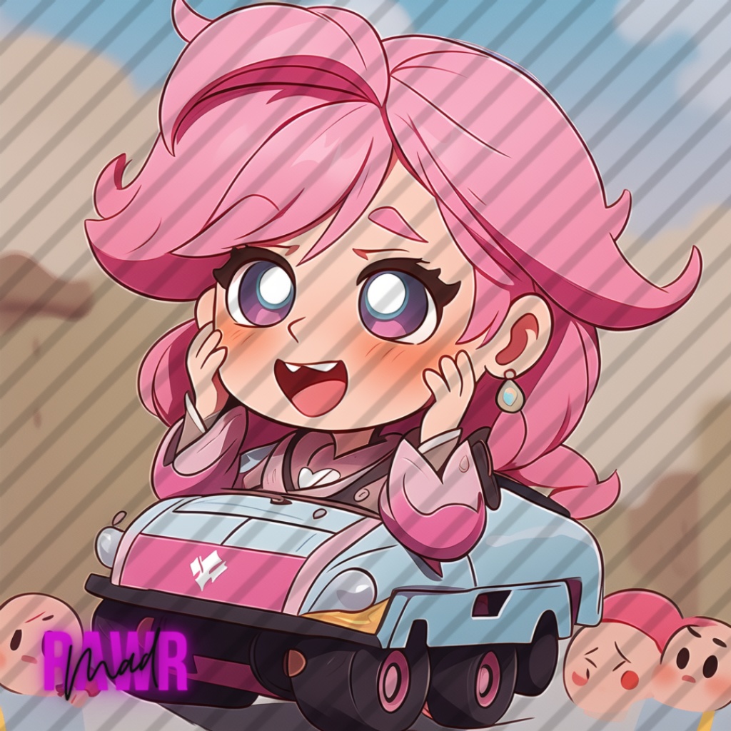 Kawaii Pink Haired Twitch Emoji's ♥