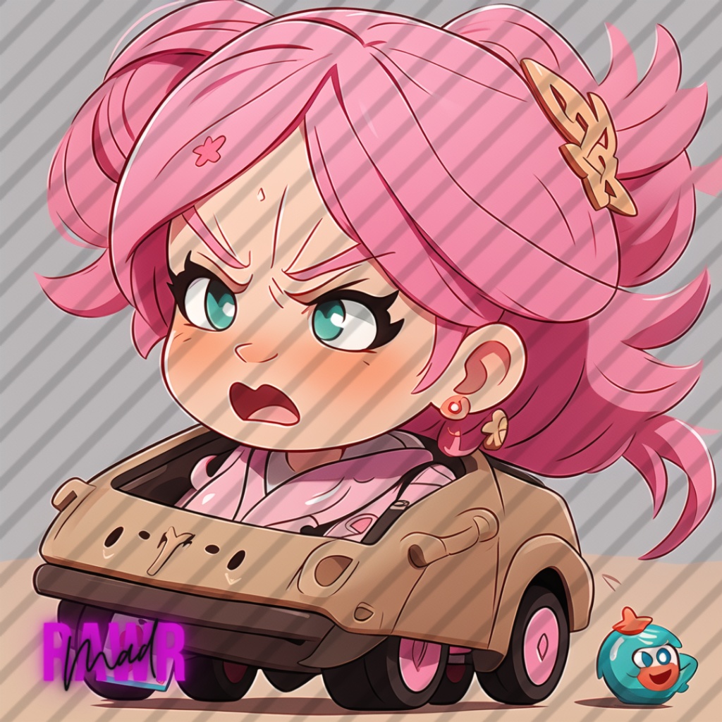 Kawaii Pink Haired Twitch Emoji's ♥