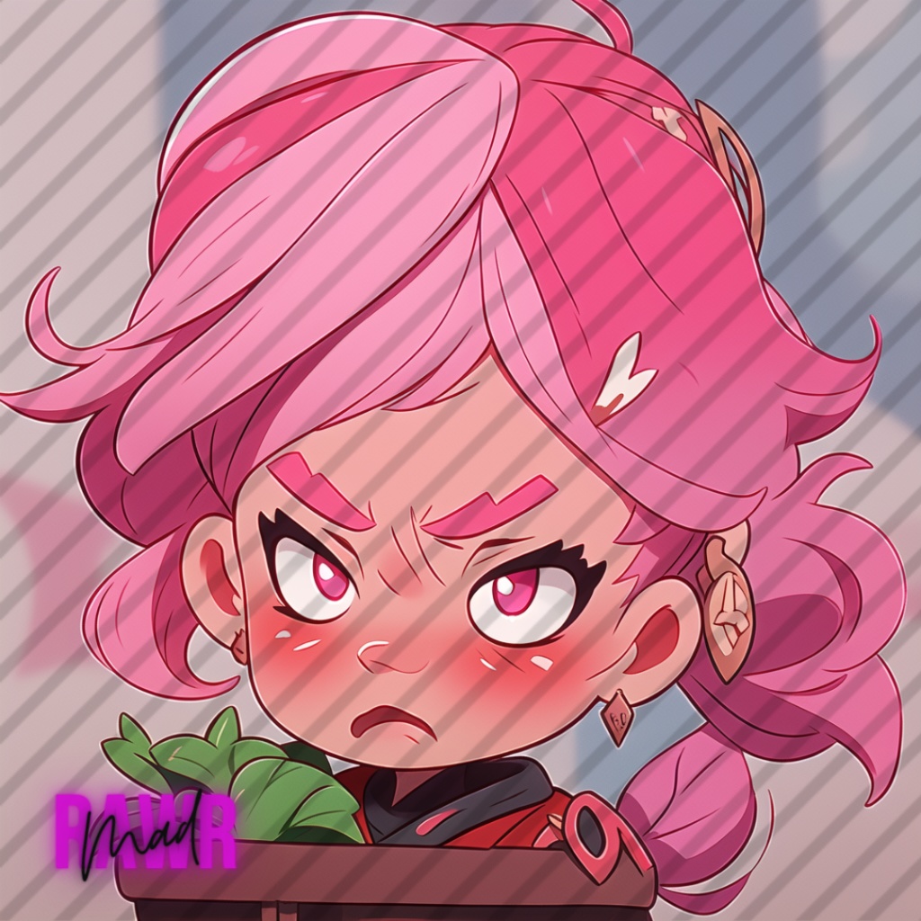 Kawaii Pink Haired Twitch Emoji's ♥