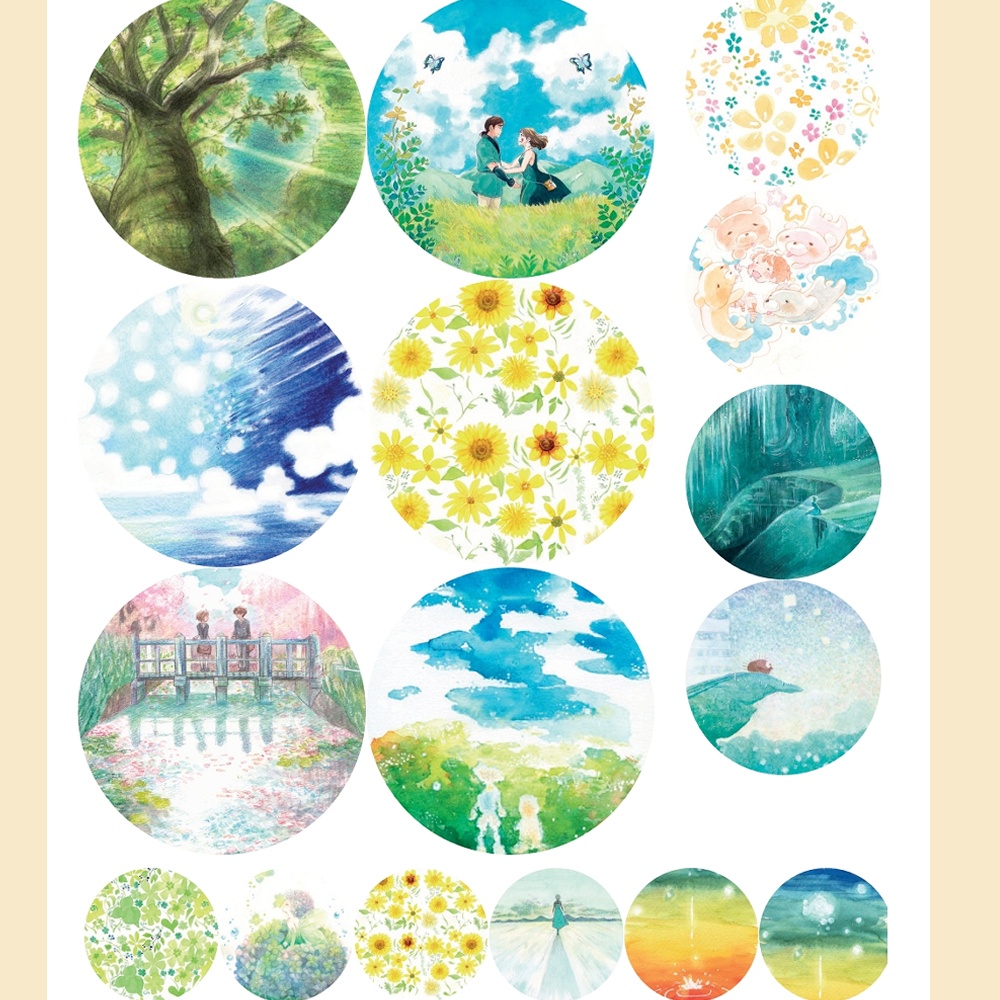 水彩画シール