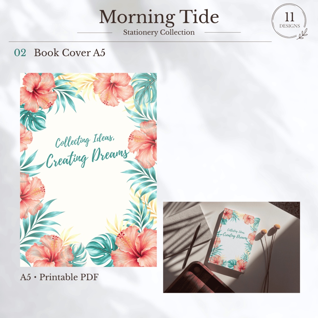 Morning Tide Stationery Collection 水彩デジタルペーパー 11データセット(3PNG/8PDF)