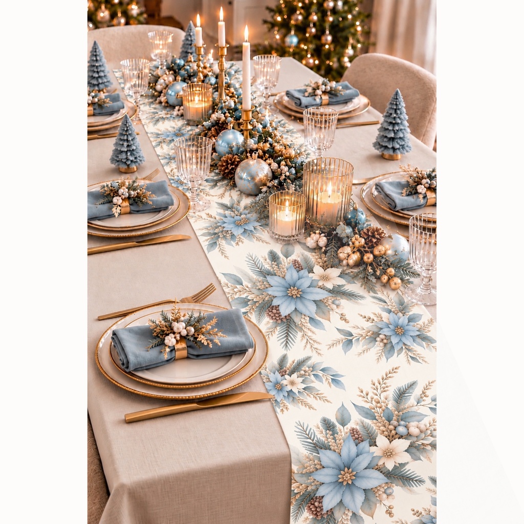 Winter in Blue Christmas Collection 水彩デジタルペーパー 6データセット(2PNG/4PDF)