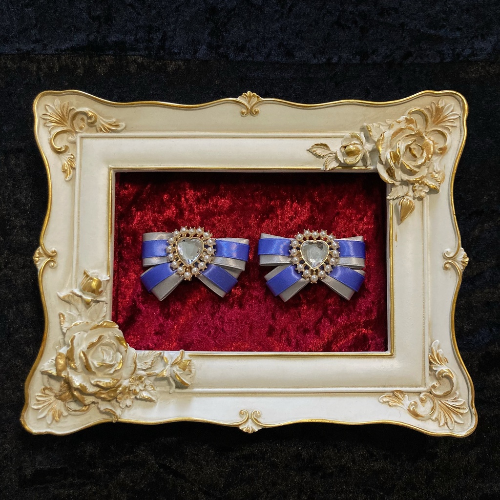 【Pair Ribbon】グレー×シーパープル