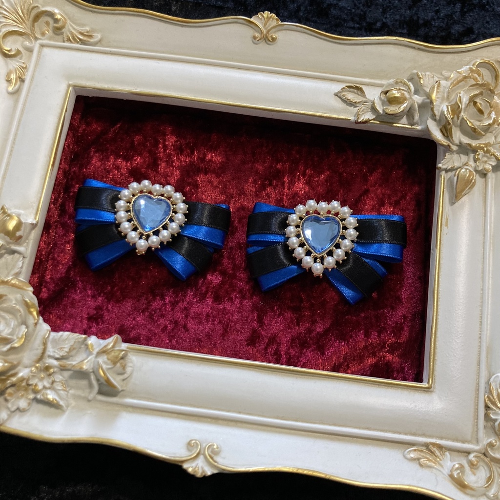 【Pair Ribbon】ブルー×ブラック