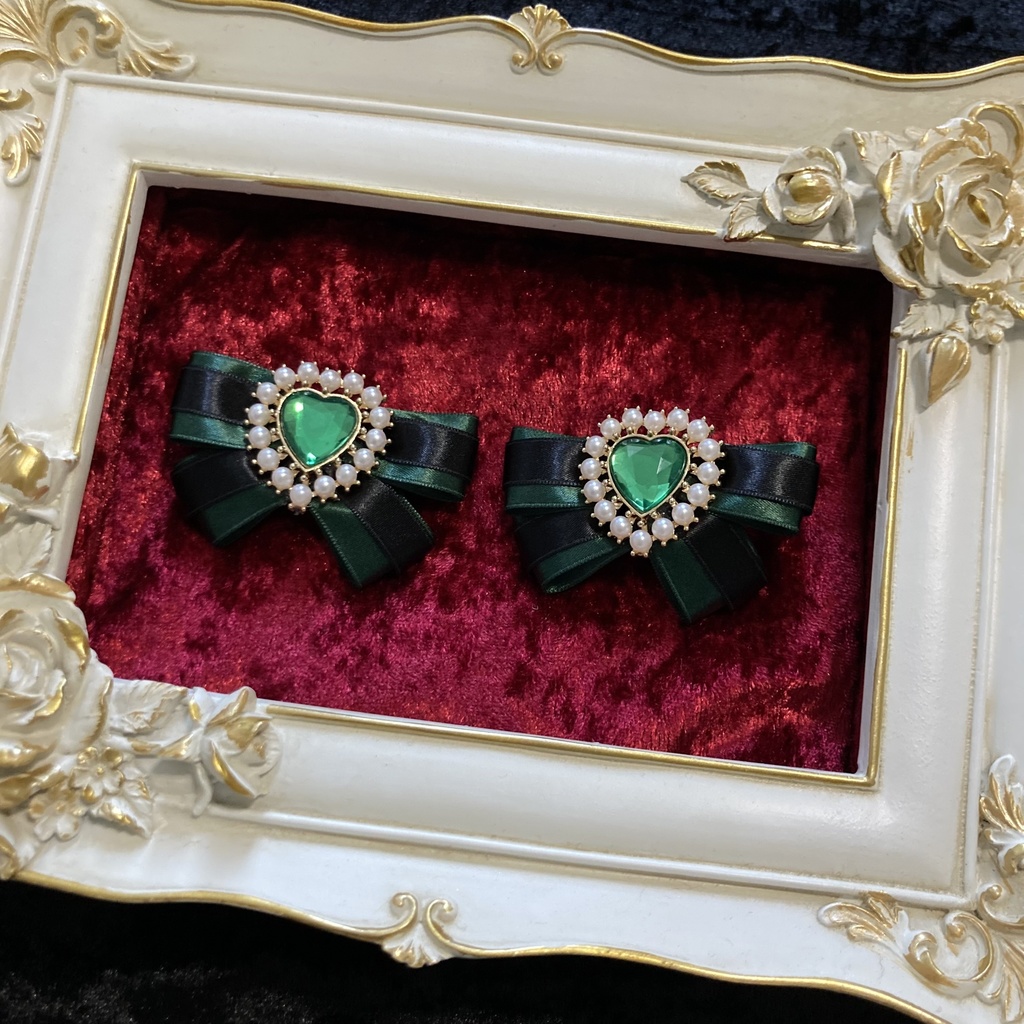 【Pair Ribbon】グリーン×ブラック