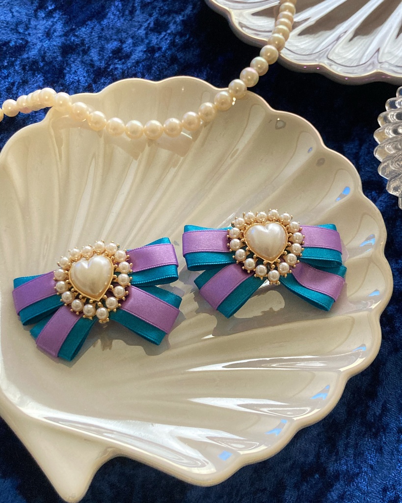 【Pair Ribbon】マーメイドグリーン×パープル