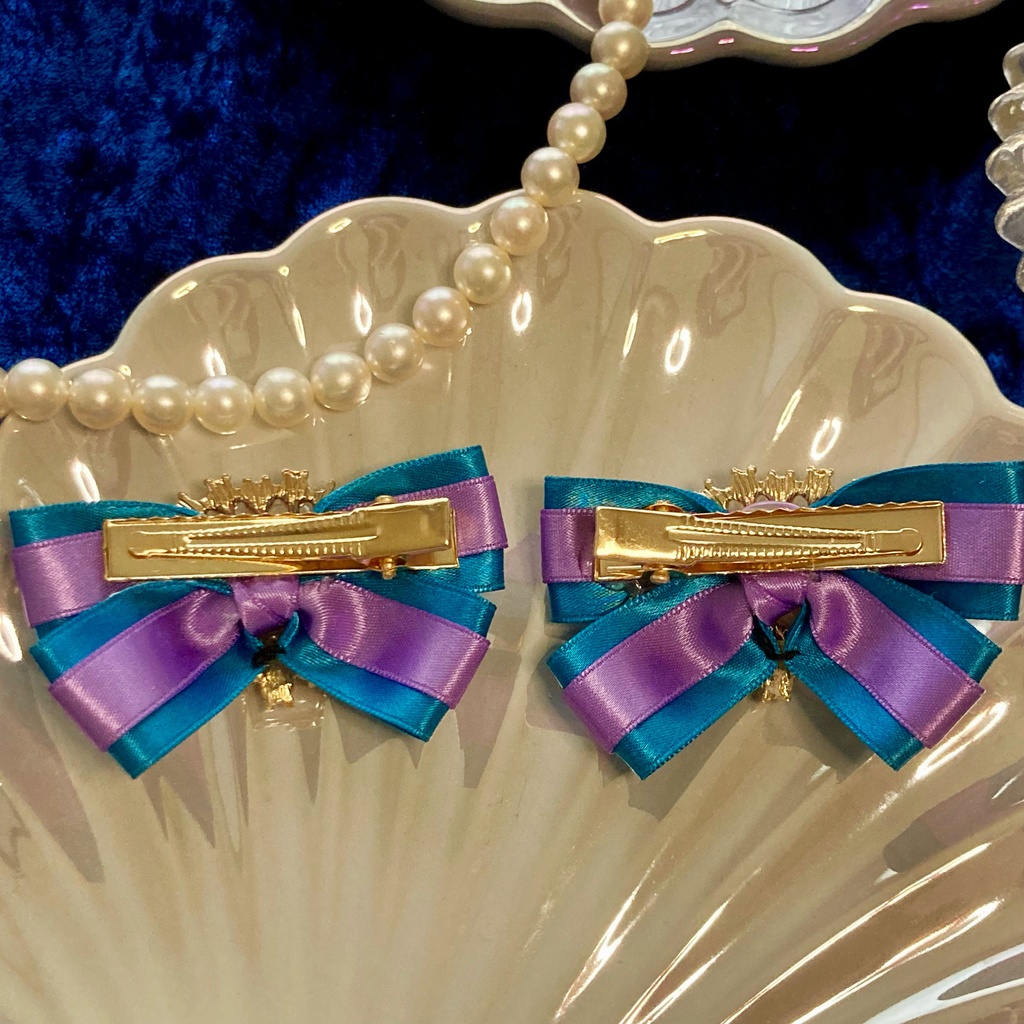 【Pair Ribbon】マーメイドグリーン×パープル