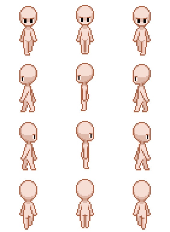 32px×32px向けキャラチップ素材2(4方向3パターン)