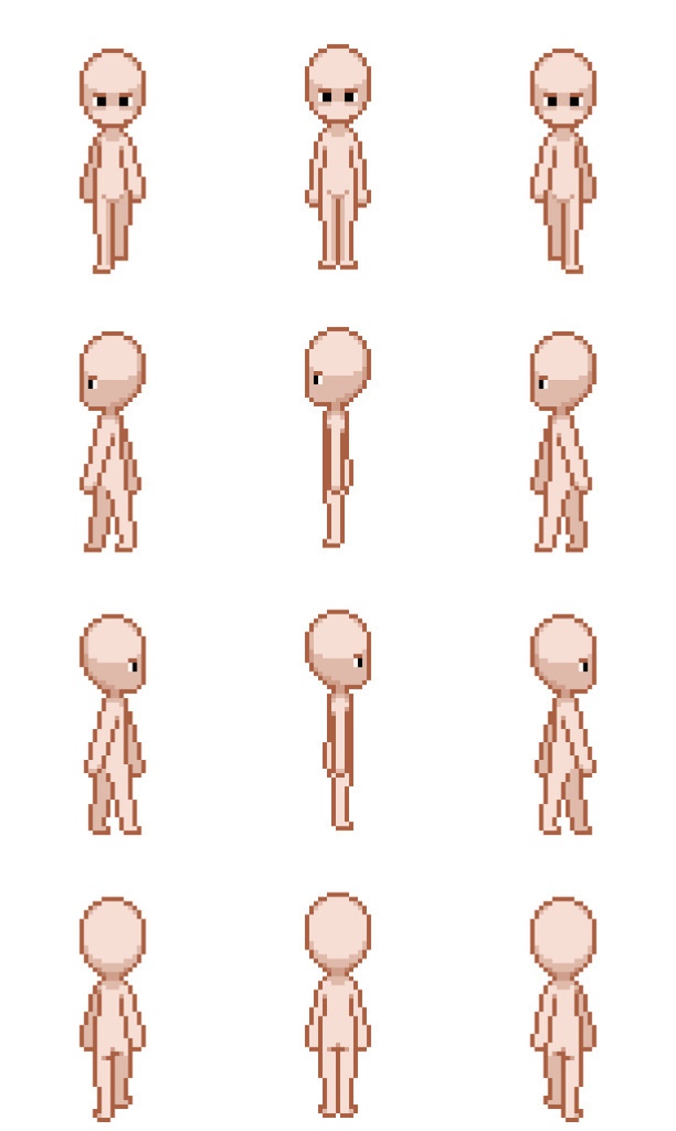 32px×32px向けキャラチップ素材2(4方向3パターン)