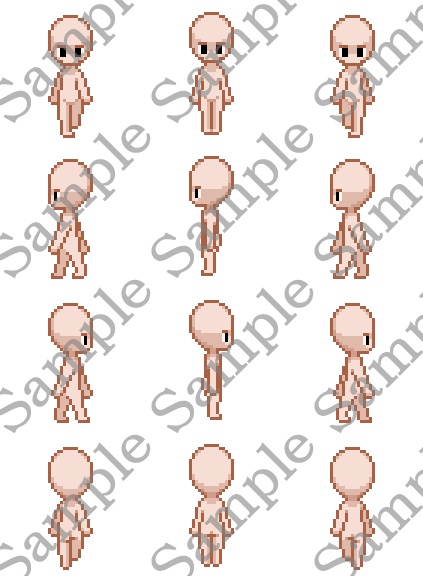 32px×32px向けキャラチップ素材2(4方向3パターン)