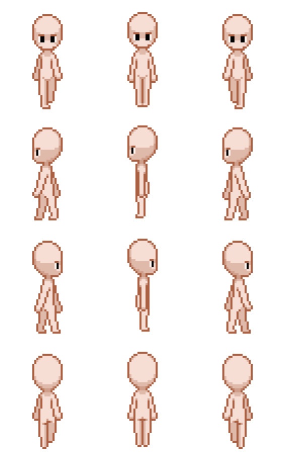 32px×32px向けキャラチップ素材2(4方向3パターン)
