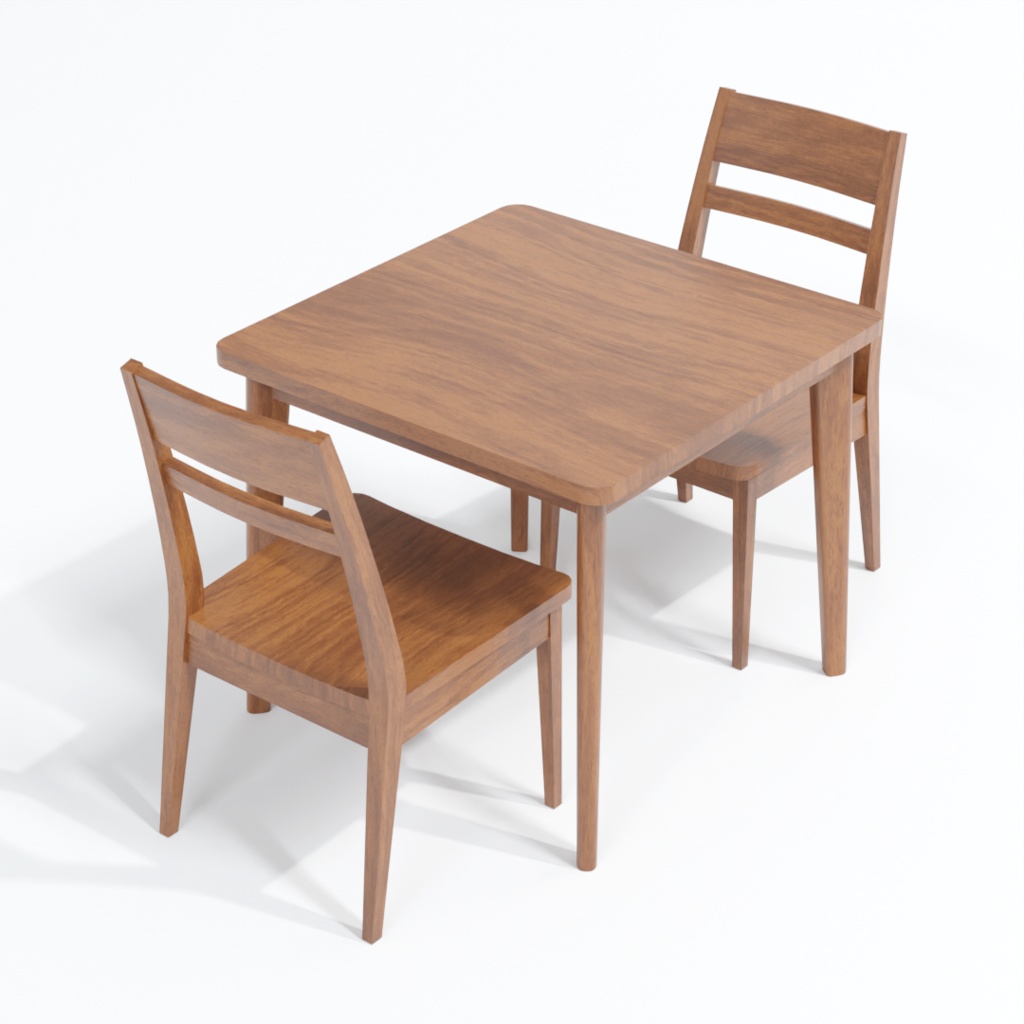 【3D素材_fbx】ダイニングテーブルセット01