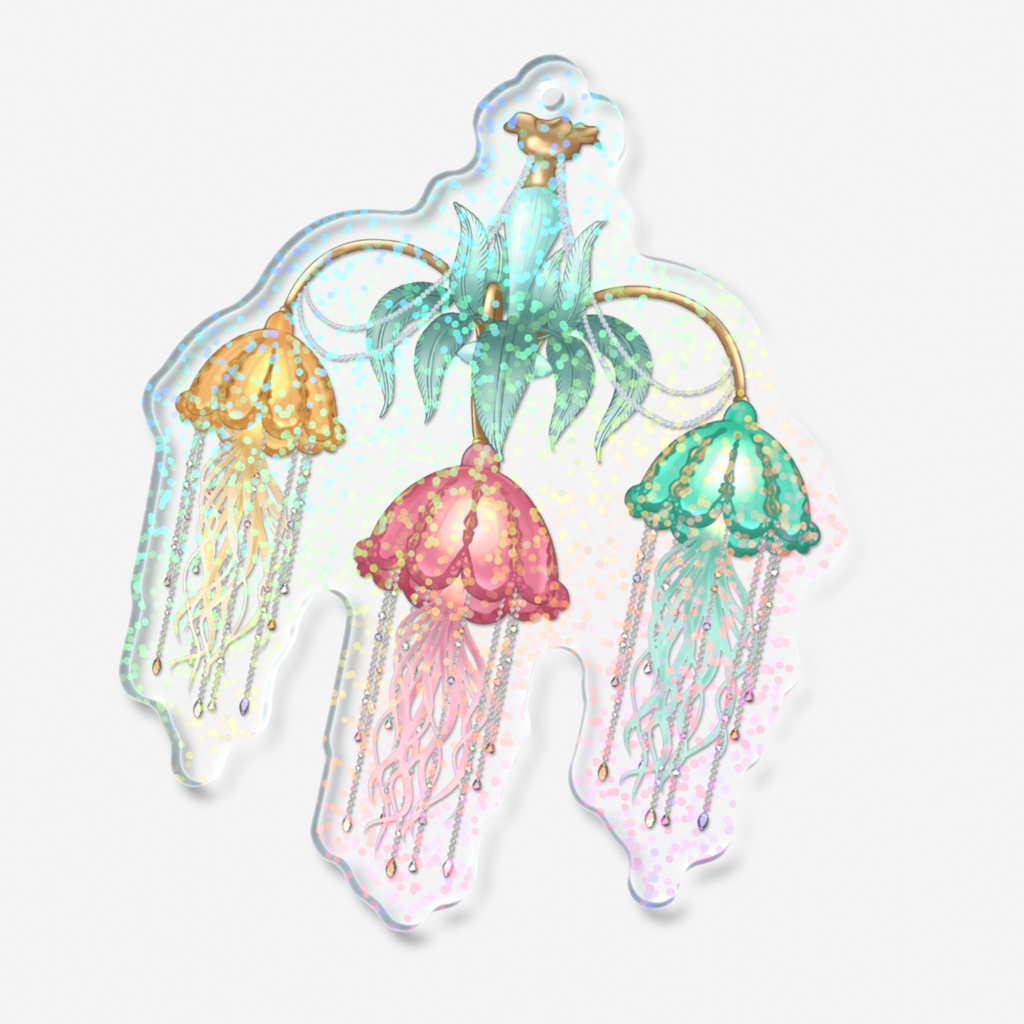 くらげのシャンデリア・キーホルダー(シリーズ「秘密のクリスタル宮殿」)