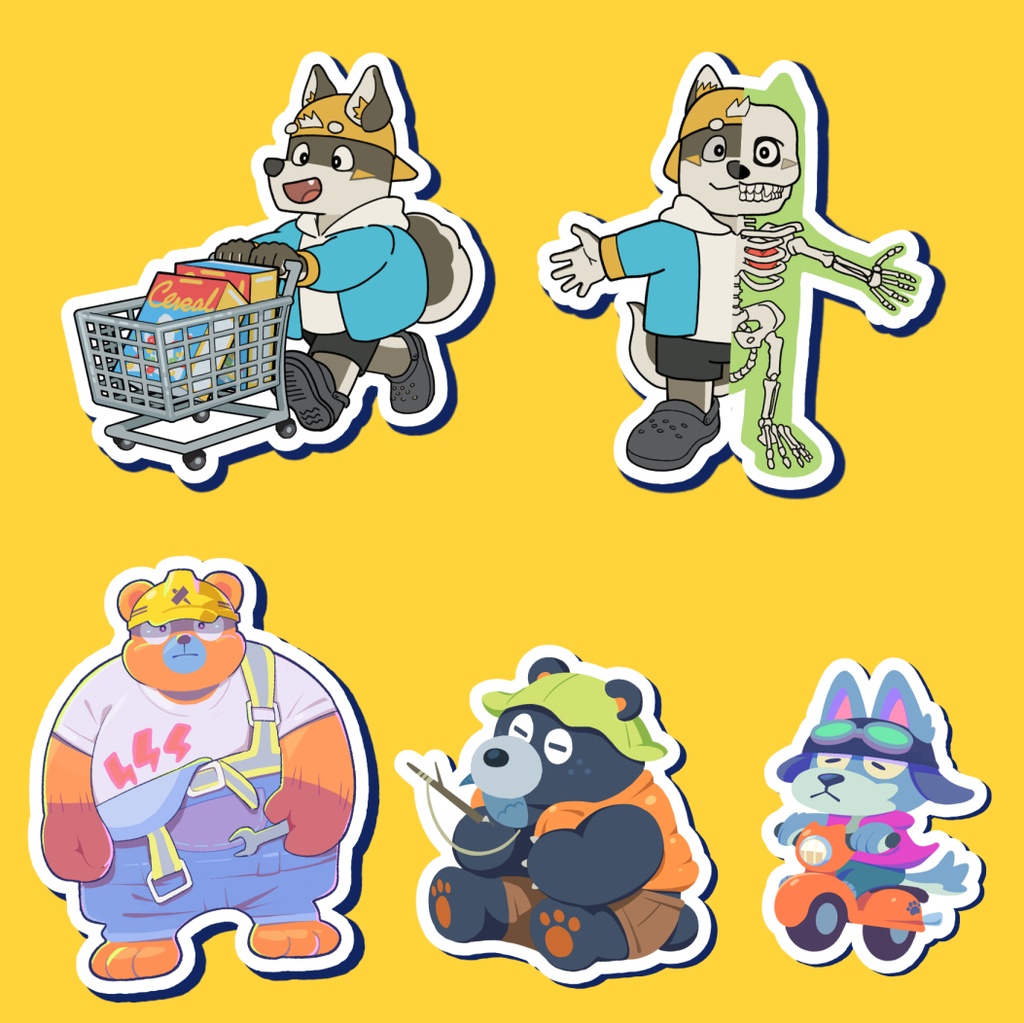 ステッカーシールセット (えりす & ぬまろーデザイン)