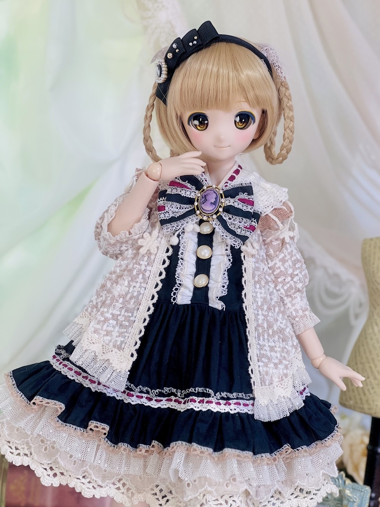 MDD&SDM用 森ガールワンピースセット(ブラック&ベージュ)