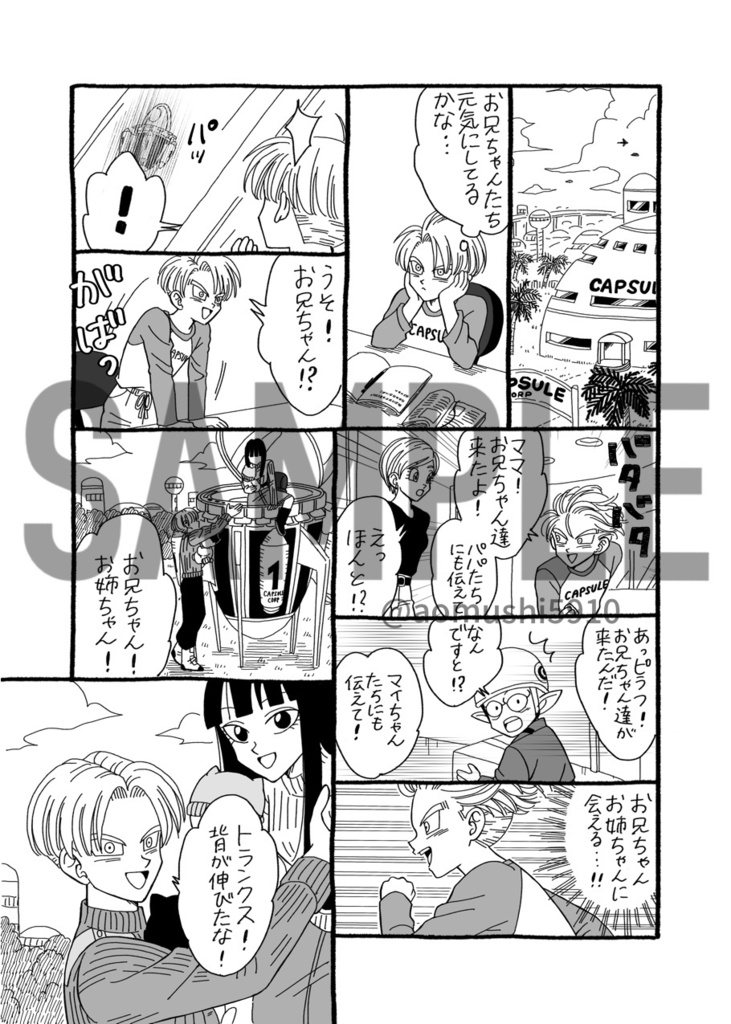 未来トランクスとマイ。