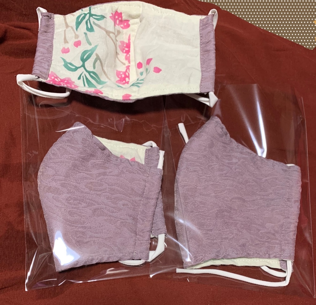 立体布マスク(絹 和柄)