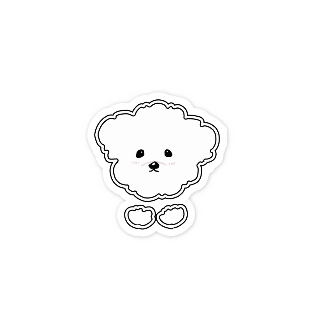 ふわもこマルポメステッカー