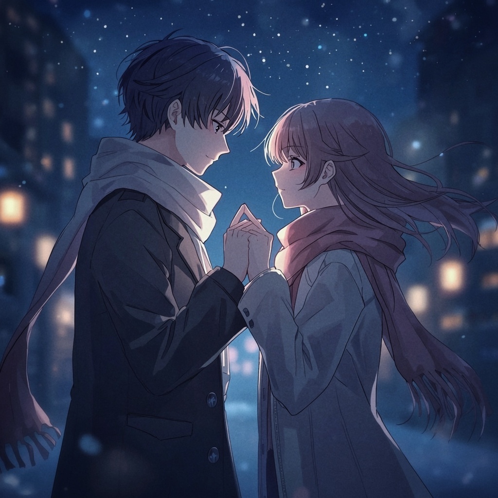 Winter Moment – 夜景に溶ける指先のイラスト素材セット（10枚）