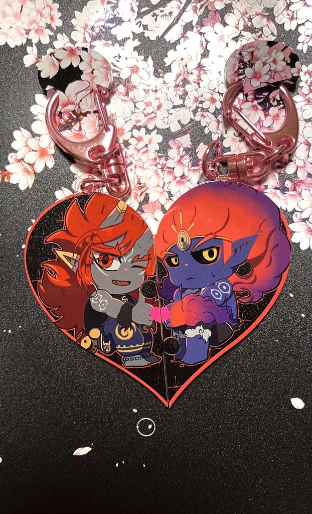 酒洞ペアハートアクリルキーホルダー